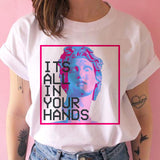vaporwave aesthetic t shirt women Japanese david bowie tshirt female clothing vintage Graphic t-shirt hIP hop harajuku Casual