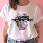 vaporwave aesthetic t shirt women Japanese david bowie tshirt female clothing vintage Graphic t-shirt hIP hop harajuku Casual