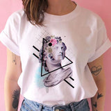 vaporwave aesthetic t shirt women Japanese david bowie tshirt female clothing vintage Graphic t-shirt hIP hop harajuku Casual