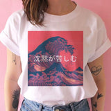 vaporwave aesthetic t shirt women Japanese david bowie tshirt female clothing vintage Graphic t-shirt hIP hop harajuku Casual