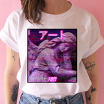 vaporwave aesthetic t shirt women Japanese david bowie tshirt female clothing vintage Graphic t-shirt hIP hop harajuku Casual