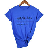 Wanderlust Definition Traveler T-Shirt Aesthetic Clothing Women's Graphic Tee