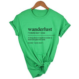 Wanderlust Definition Traveler T-Shirt Aesthetic Clothing Women's Graphic Tee