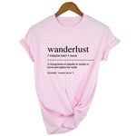 Wanderlust Definition Traveler T-Shirt Aesthetic Clothing Women's Graphic Tee