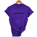 Wanderlust Definition Traveler T-Shirt Aesthetic Clothing Women's Graphic Tee