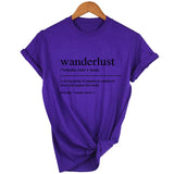 Wanderlust Definition Traveler T-Shirt Aesthetic Clothing Women's Graphic Tee
